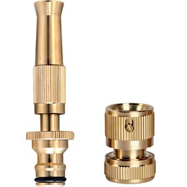 Brass Hose Connector Kit, Adjustable Hose Nozzle, 1/2 "Hose End Quick Connector, Garden Outdoor Hoses Tool, Suitable for Gardening, Home Watering, and Car Washing.