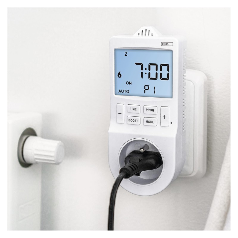 EMOS 2-in-1 Socket Thermostat and Timer, Digital Room Temperature Controller