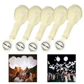 Xrten Set of 25 Pcs White LED Light Up Wedding Balloons for Wedding or Anniversary Decoration
