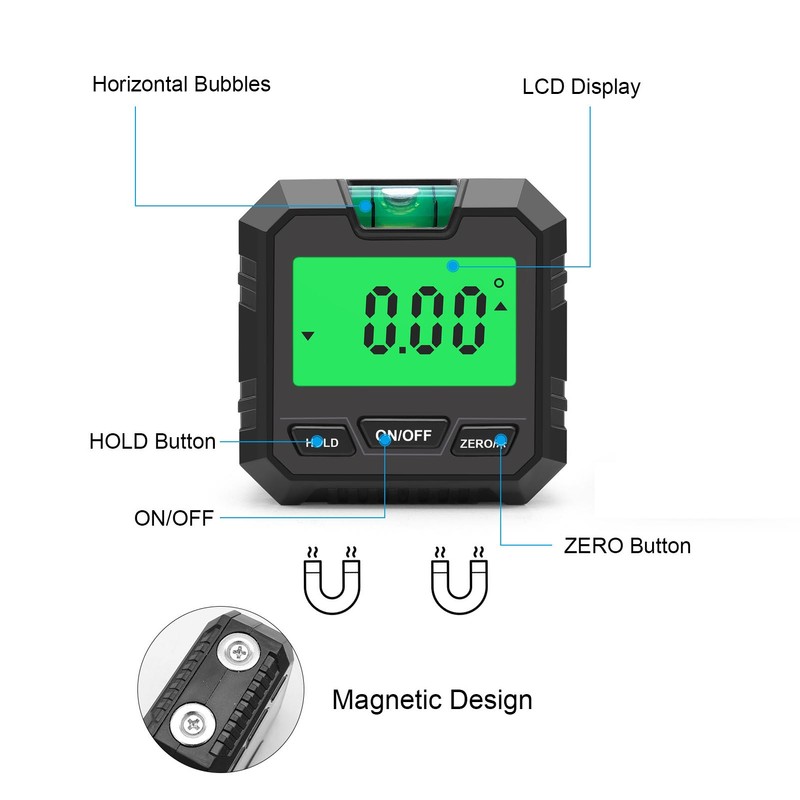 Digital Angle Gauge Protractor ABS Mini Digital Level Box Angle