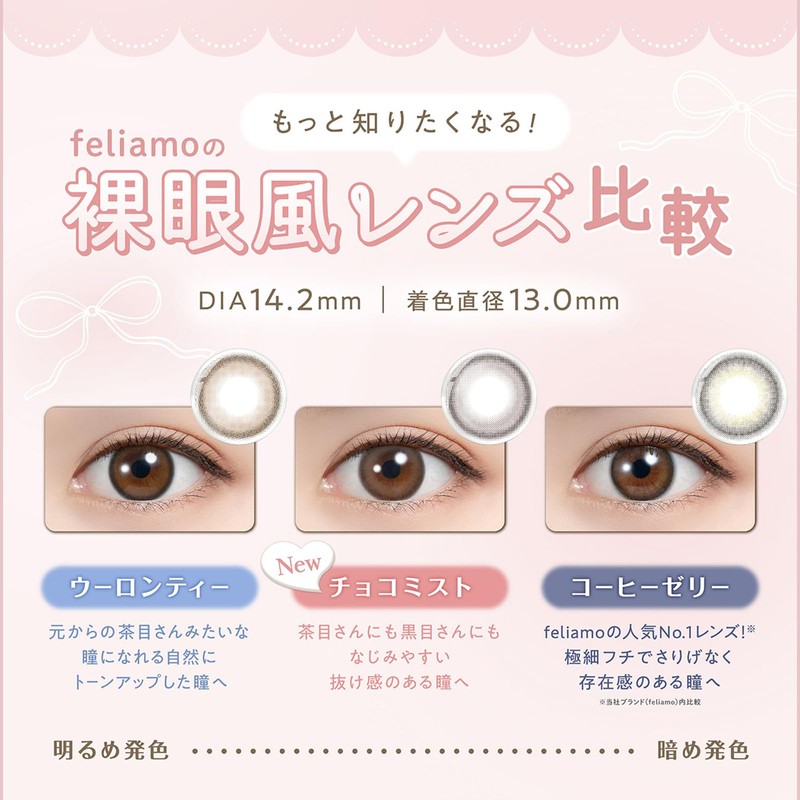 カラコン feliamo フェリアモ 白石麻衣 ワンデー 10枚入り エスプレッソ（度あり）[-0.50]