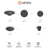 Artesa Organics Atmosfera Slate Gray Ceramic Dinnerware Set, Handmade, 4-Piece