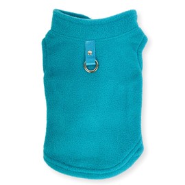 Dog Fleece Harness Vest Jumper Sweater Coat for Small Breed Dogs, and Sizes (Medium, Aqua)
