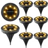 Solar Powered Ground Lights 8 Pack,IP68 Waterproof Outdoor LED Disk