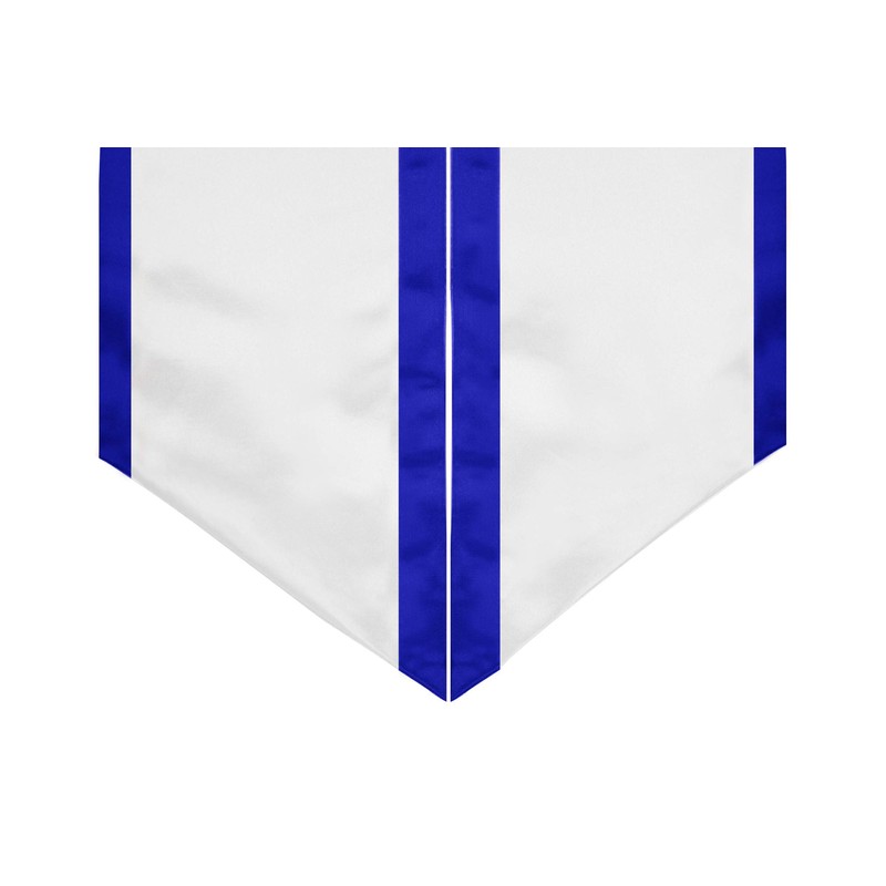 GraduationMall Plain Graduation Honor Stole Angled End With Trim Unisex