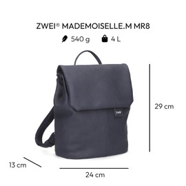 Zwei MADEMOISELLE.M MR8 Unisex Adult Backpack Nubuk-Ink