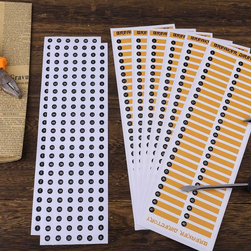 AIEX 6 x Electric Panel Labels + 2 x Round