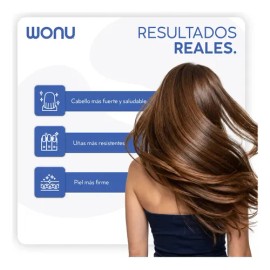 Colágeno Hidrolizado I Wonu I 600g I 52 Servicios I Sabor Natural I Con Ácido Hiluronico Y Vitamina C I Sin Azúcar                                    