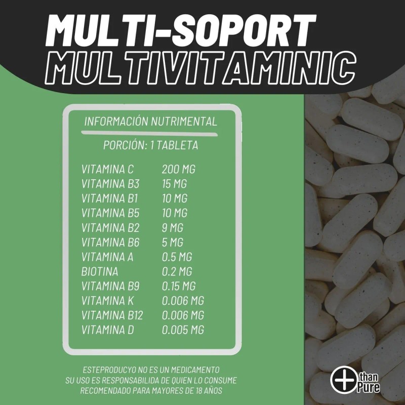 Suplemento Multivitamínico Vitamina Complejo 100 Cáps Sabor