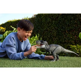 Mattel Jurassic World Rebirth Power Devour Tyrannosaurus Rex Dinosaur Figure with Tongue Activated Constant Chomp, Lights & Sounds, Digital Play