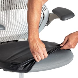 Atlund Office Desk Chair Seat Covers, Water Resistant, Washable, Wrinkle-Free, Breathable, Stretchable, Soft Anti-dust Universal Computer Chair Seat Cushion Slipcovers, Pet Friendly (1, Black)