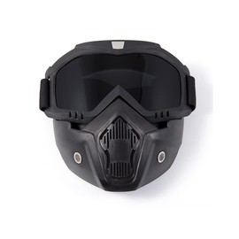 evomosa Motorcycle Mask Goggles Detachable Windproof Eyewear Protect for Men and Women Motorcycle Goggles (Black Lens)