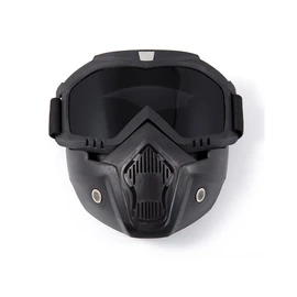 evomosa Motorcycle Mask Goggles Detachable Windproof Eyewear Protect for Men and Women Motorcycle Goggles (Black Lens)
