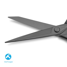 LIVINGO Premium Cloth Cutting Shears, Forged Stainless Steel, Titanium Coated Sharp Blades, Crafts, Household, Soft Handle, Ping Pong Scissors, Adult, Paper, Fabric, Leather, Table Tennis, Cutting Tools, Supplies, Black, 86.6 inches (220 cm)