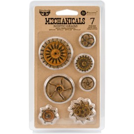 Prima Marketing Mechanicals Metal Embellishments by Finnabai-Rustic Gears, Other, Multicoloured, 0.63x11.43x20.32 cm