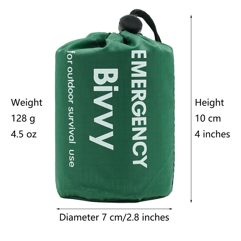 Green Bivy Bags 90 x 200 cm All Weather Emergency