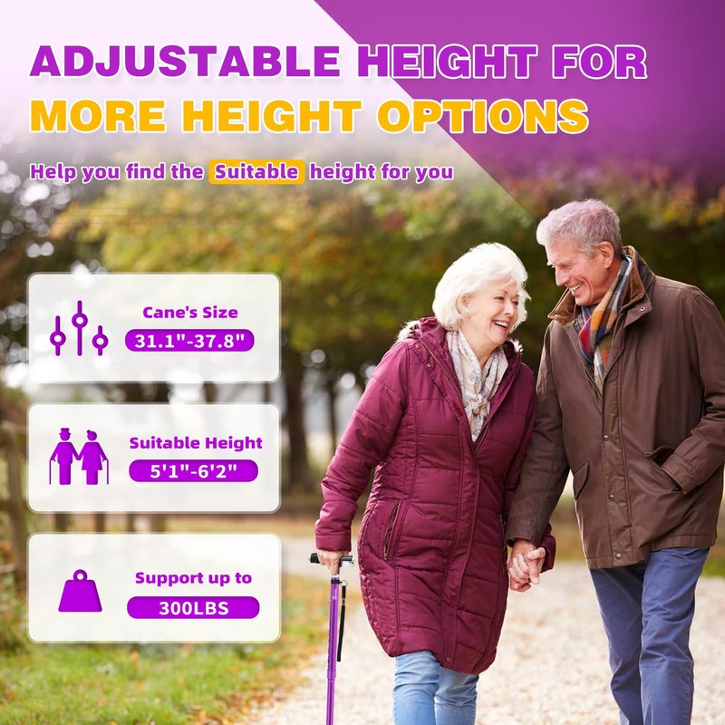 BeneCane Walking Cane for Women Folding Cane for Men with