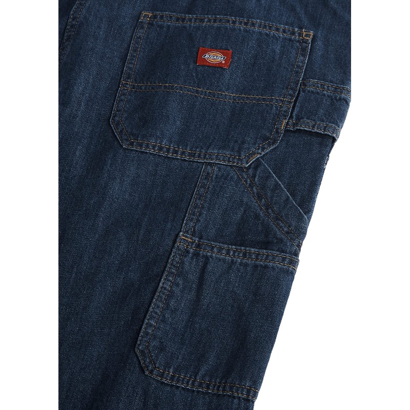 Dickies womens Denim Bib overalls, Medium Stonewashed Denim, Large US
