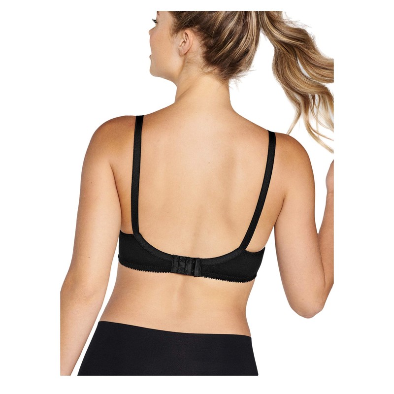 Naturana Women's Cotton Nursing Full Cup Everyday Bra, Black, 42C