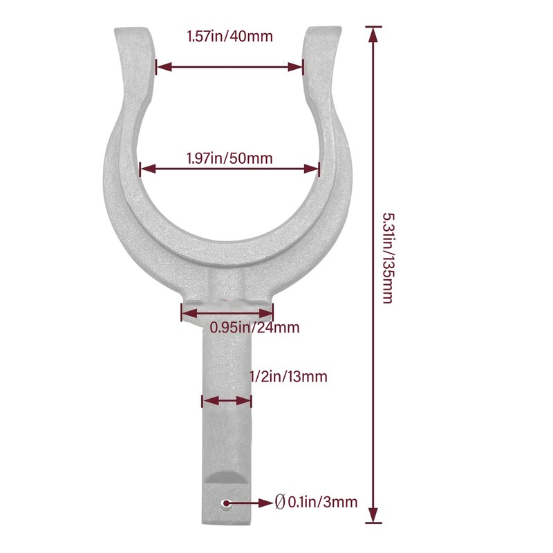 2Pcs Rowlock Socket Bracket 2in Aluminum Portable Durable Side Mount