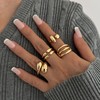 HUASAI Gold Rings Stackable Chunky Statement Jewelry Knuckle Finger Adjustable