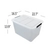 Yesdate 4-Pack Clear Large Plastic Storage Box with Wheels, 70