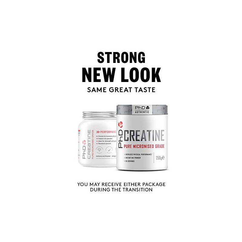 PhD Nutrition Micronised Creatine Supplement, Supports Strength Training and Intensive