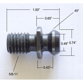 Accusize Industrial Tools Cat40 Pull Stud Retention Knob Fadal Mazak Solid for V-Flange Caterpillar Tooling, 6780-0042