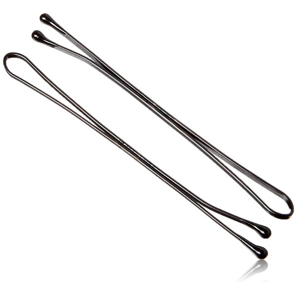 Kleravitex 2.75" Jumbo Bobby Hair Pins Black Tipped Flat Style. Perfect For Rollers - 100 pieces Tub Made in USA