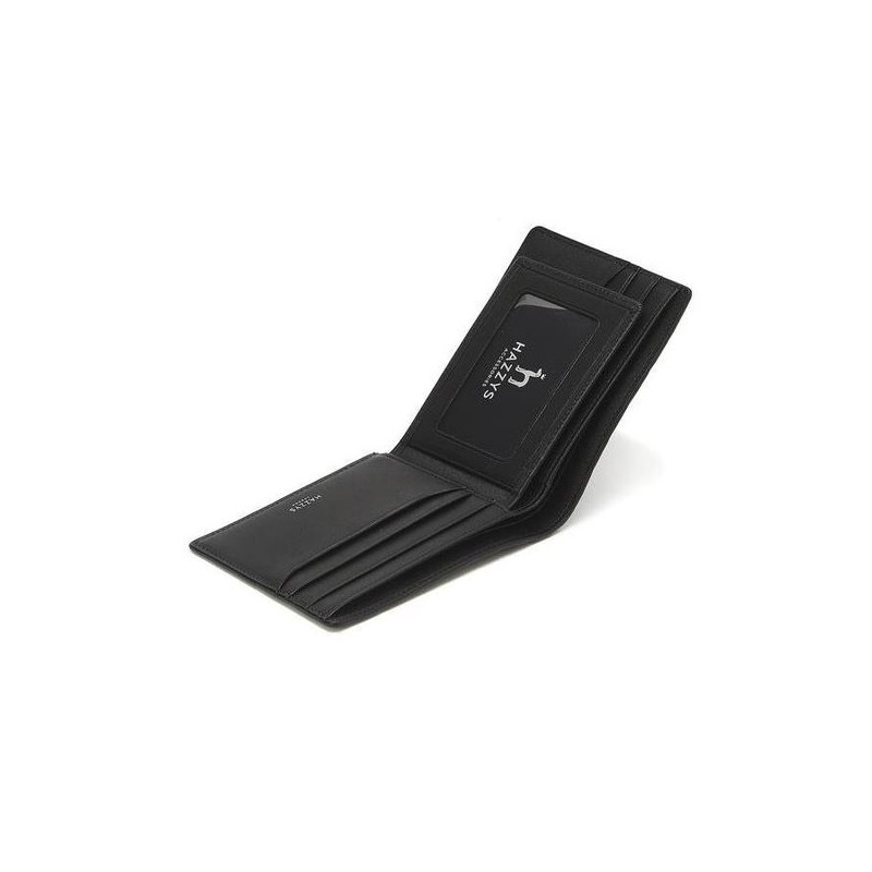 Hazzys (대구신세계)블랙 로고패턴 소가죽 반지갑 HJWA5E831BK Daegu Shinsegae Black Logo