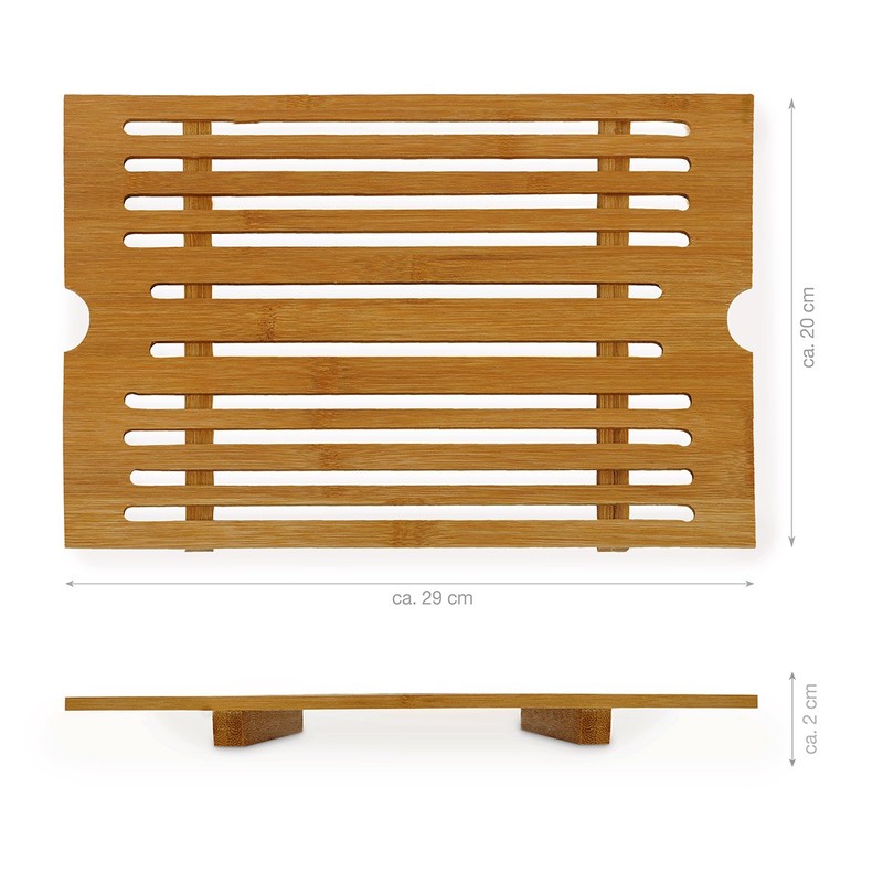Chopping Board Kitchen Worktop Saver with Crumbs Collector Bamboo