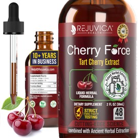 Rejuvica Health Cherry Force - Advanced Tart Cherry Extract - Real Tart Cherries - Rich in Phytonutrients - Liquid Extract for Better Absorption