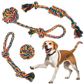 Durable Pet Rope Toy for Dog Cat Indestructible Tug of War Dog Toy for Aggressive Chewers Colorful Knotted Heavy Duty Dog Rope Toy for Chewing Playing