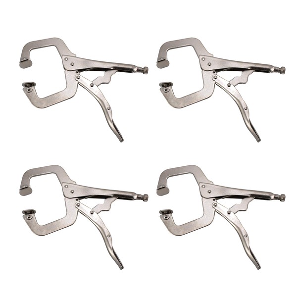 HFS(R) 4pcs C-Shaped Locking Pliers Max Opening 40mm C Type Vise Pliers Vise C Clamp Adjustable DIY Woodworking Tool Fixing Tool