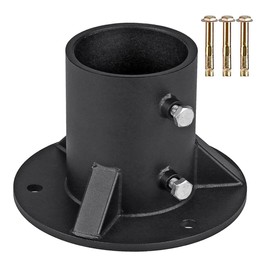 SagaSave Post Base Metal Railing Fence Mailbox Flagpole Bracket Pool Ladder Fixing Metal Black