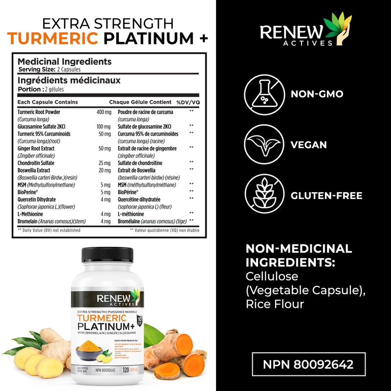 Renew Actives Turmeric Platinum - Antioxidant Source & Liver Protectant