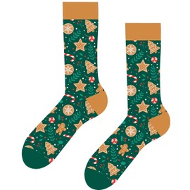 Colourful Funny Socks Women's Christmas Socks Animal Pattern Cartoon Stockings Cotton Christmas Socks Size 36-42, Green