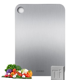 ZERRO Titanium Cutting Board 14.17" x 9.84", 100% Pure Titanium Cutting Boards for Kitchen Double Sided Food Grade Hygiene & Durability Titanium Chopping Cutting Board for Meat Veggies Fruits
