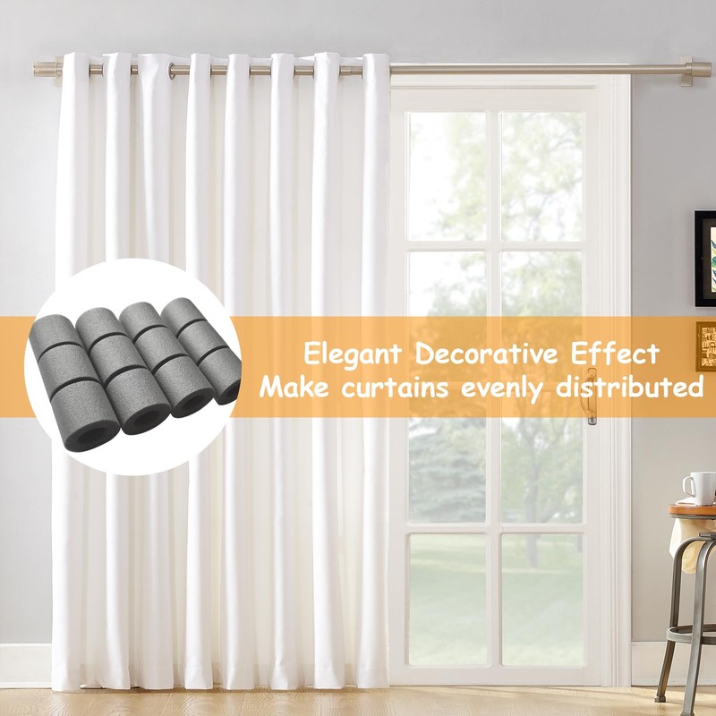 Curtain Spacers for Eyelet Curtains, 24 Pcs Black Curtain Separators,