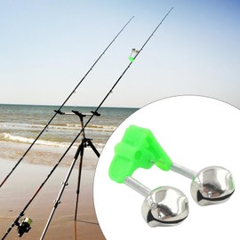 Fishing Pole Bells Clamp, Fish Bite Alarm 5 Fishing Pole Bell, Bait Alarm Bell Rod Clip Tip with Double Alert Bells for Fishing Rod
