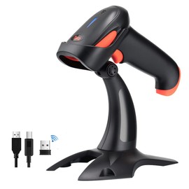 Tera Barcode Reader Wireless Bluetooth USB Wired Wireless QR Code 2D 1D Japanese QR Code LCD Screen Code Compatible Scan Time Extendable Global Shutter Stand Included Hands-Free Auto Scan PSE
