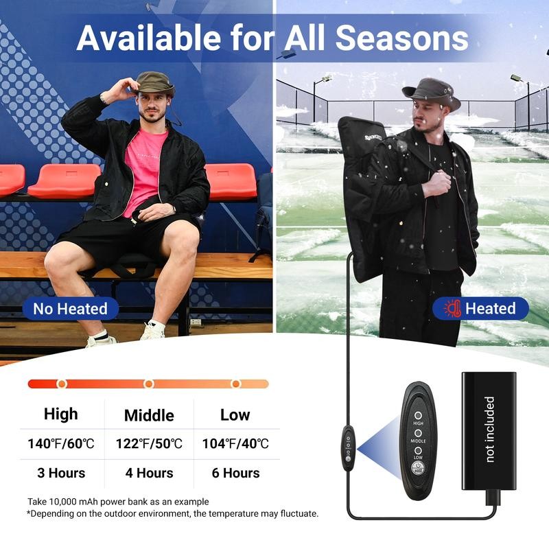 KINGROCK Stadium Seat with backrest Support - Heated, Comfortable Cushion