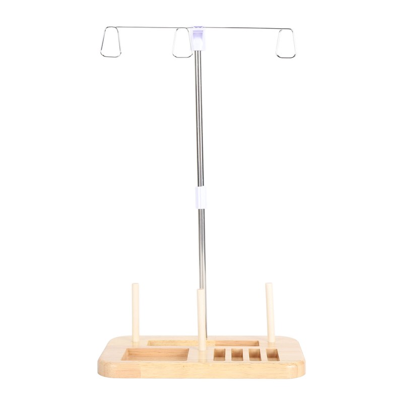 Thread Holder Stable Wood Base Large Spool Thread Stand for