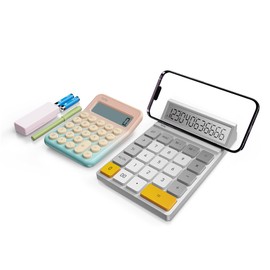 Exlliy 12 Digits Desktop Calculator with Large LCD Display and Sensitive Button, for Home, Office, School, Class and Business, 4 Function Basic Calculators for Desk