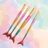 Mafab Set 4 Brochas Cola Sirena Tornasol Y Estuche Limpia