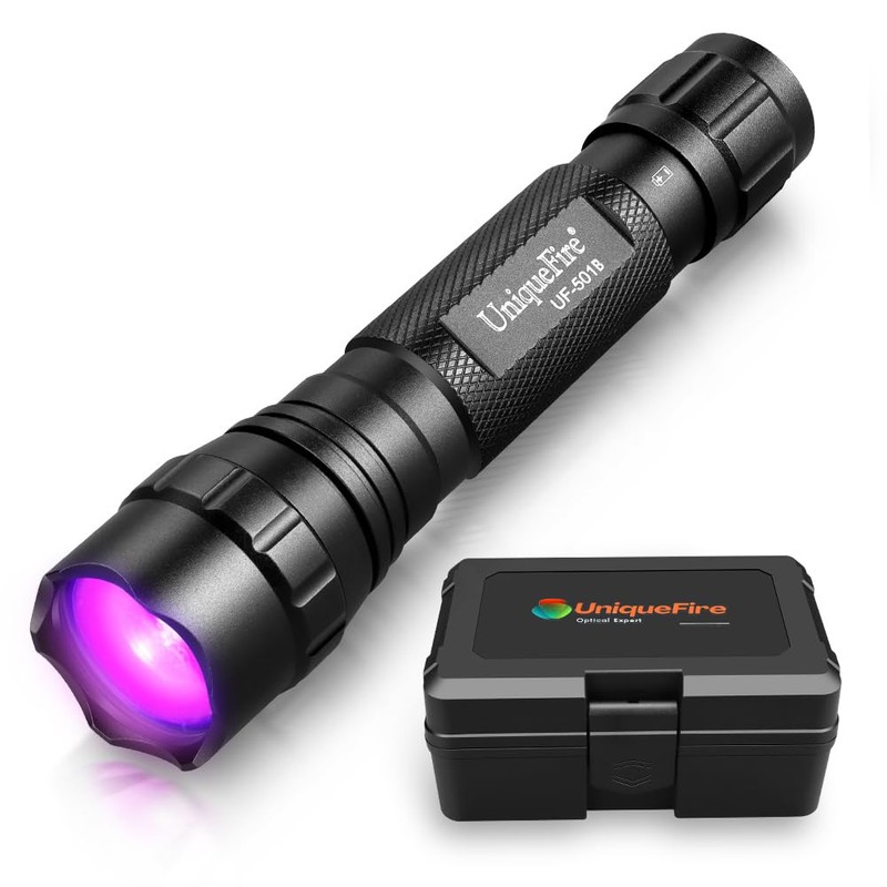 UniqueFire 501B 395nm UV Flashlight Blacklight Portable Black Light for
