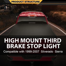 CNNELL High Mount 3rd Brake Light Compatible with 1999-2006 Chevy Silverado GMC Sierra 1500 2500 3500 & HD Models/Fit 2007 Silverado Sierra 1500 2500 3500 & HD Classic Models 923240, ‎15884341