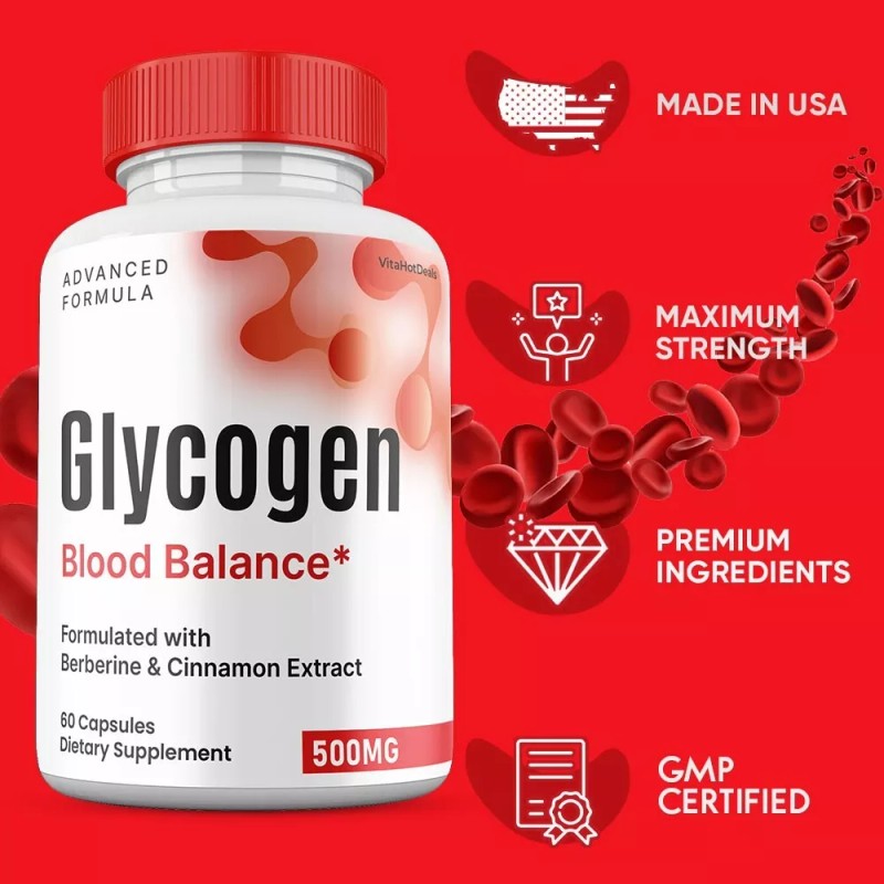 Glycogen Blood Balance Capsules , Max Strength, Glycogen Pills (5