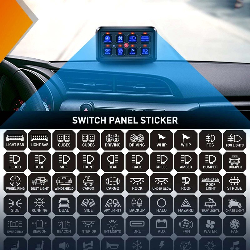 Nilight 120PCS Switch Panel Stickers For 6/8 Gang Switch Panel