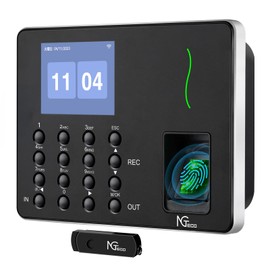 NGTeco Reloj Checador Biométrico con Wi-Fi, Control de Asistencia con Huella Digital, Pantalla LCD de 2.8", Compatible con App Móvil, Gestión Inteligente sin Suscripción W3